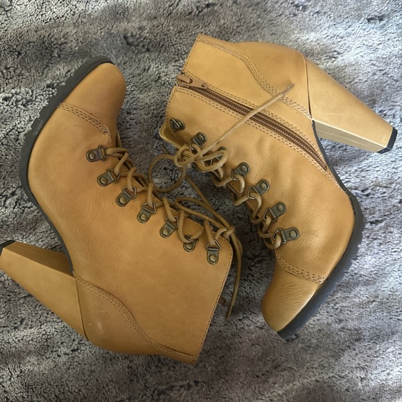 Seychelles Shoes - Seychelles Women's Leather Lace Up Platform Heeled Ankle Boot Size 8.5 Brown